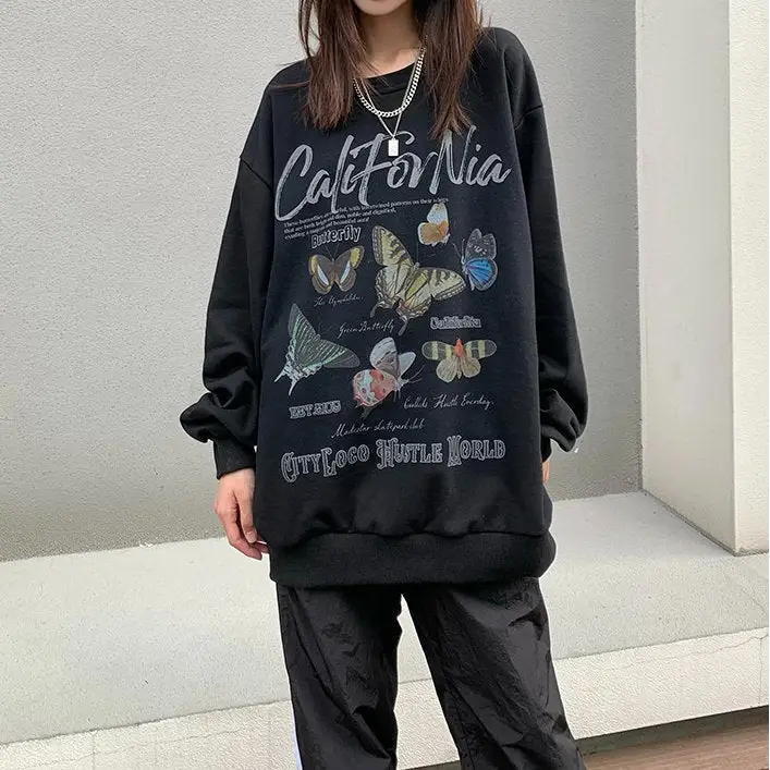 Butterfly print aesthetic sweatshirt - hoodie