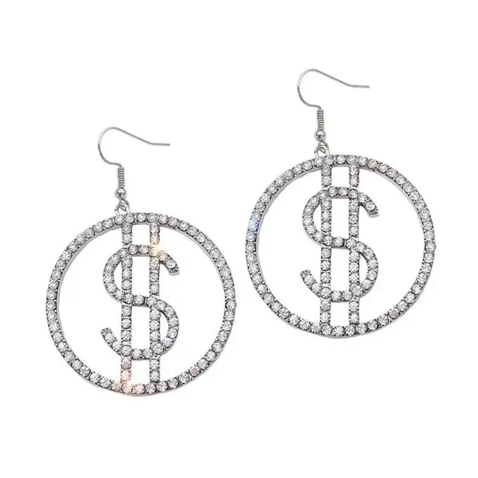 Ca$h only earrings - standart / silver - earrings