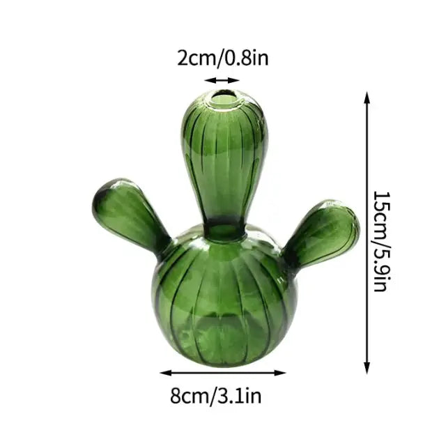 Cactus transparent vase for aesthetic room decor