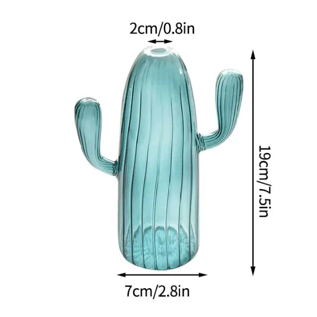 Cactus transparent vase for aesthetic room decor