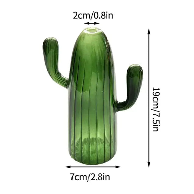 Cactus transparent vase for aesthetic room decor