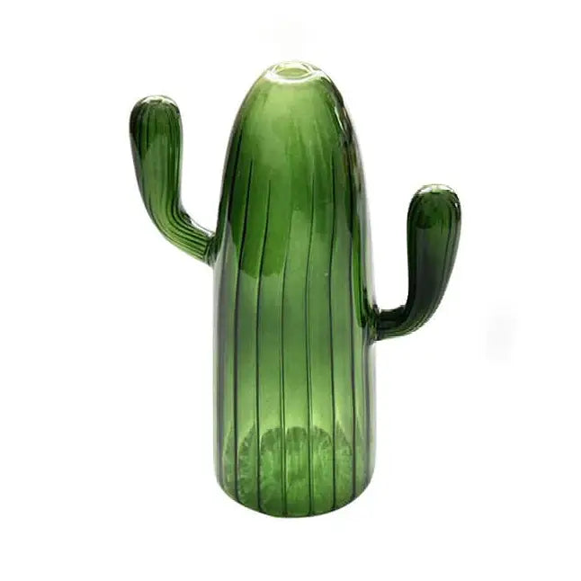 Cactus transparent vase for aesthetic room decor - green