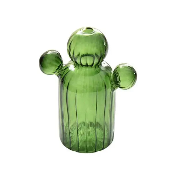 Cactus transparent vase for aesthetic room decor - green / b