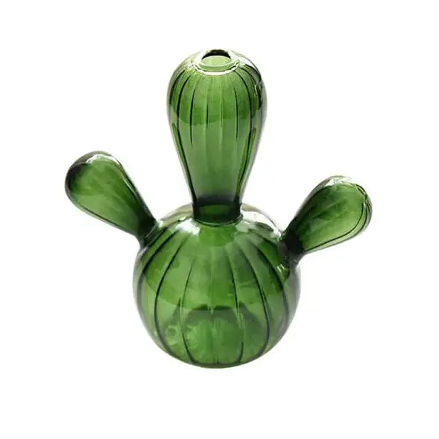 Cactus transparent vase for aesthetic room decor - green / c