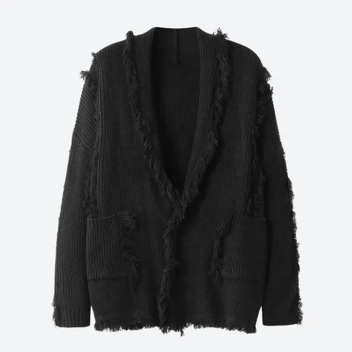 Cardigan unisexe dark academia avec poches - black / s