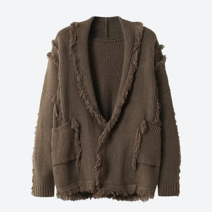 Cardigan unisexe dark academia avec poches - brown / s