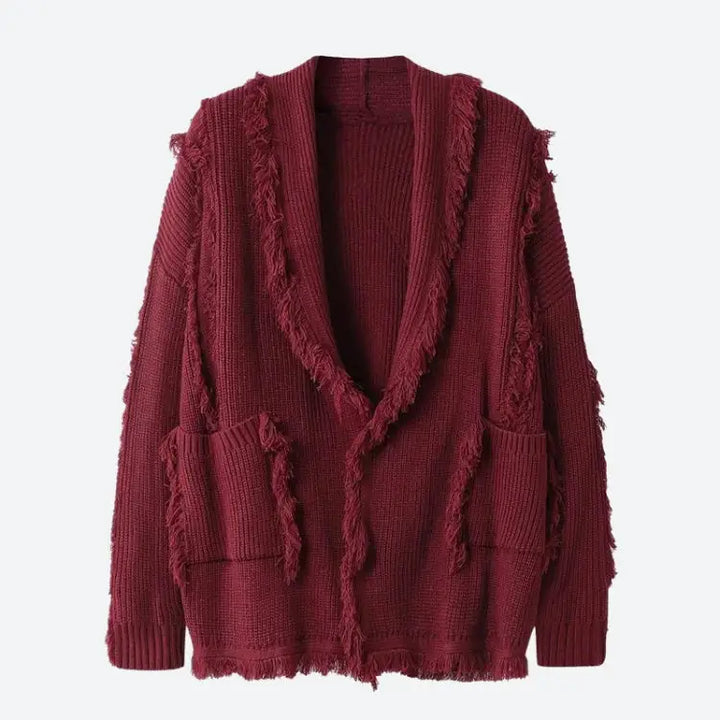 Cardigan unisexe dark academia avec poches - red / s