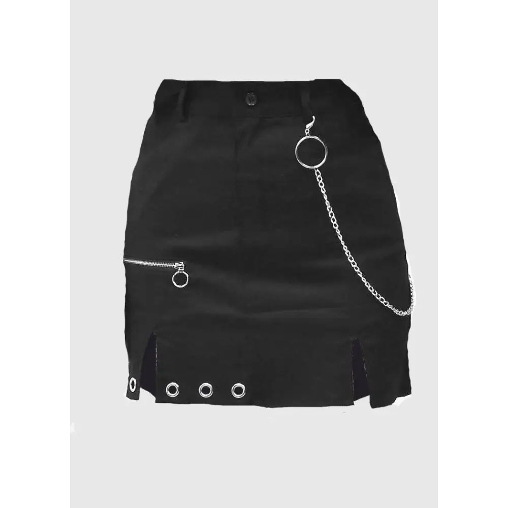 Chain hoop detail mini skirt - 1x / black - skirts