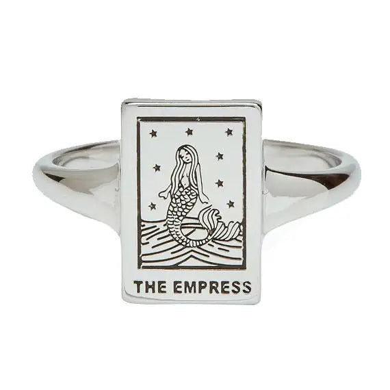 Y2k tarot card rings in stainless steel for destiny lovers - ring