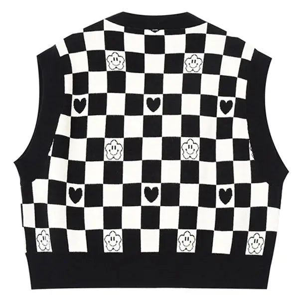 Checkerboard cropped vest