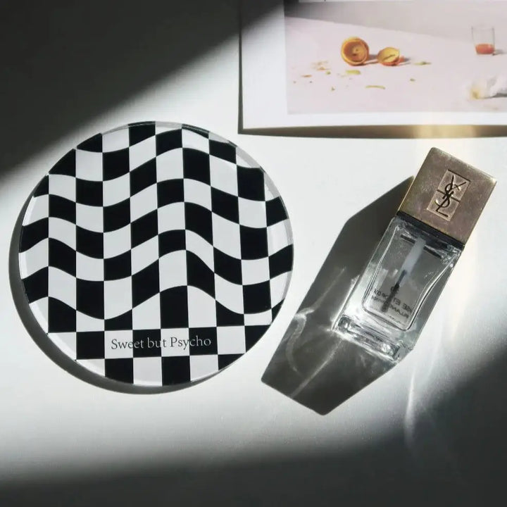 Vibrant checkered coasters for aesthetic style lovers - black & white - decor