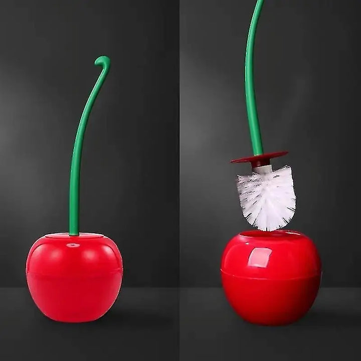 Cherry toilet brush for a fun and effective bathroom clean - red