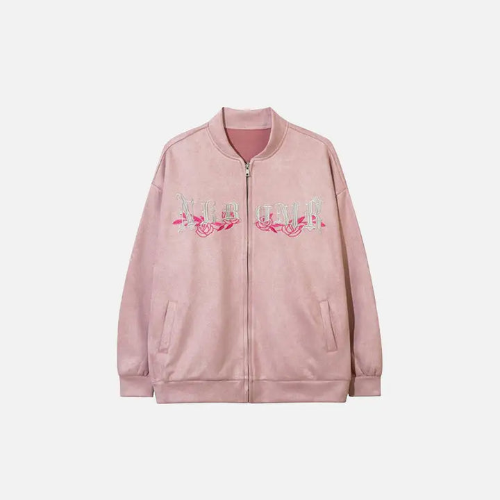 Chic loose zip-up jacket y2k - pink / m - jackets