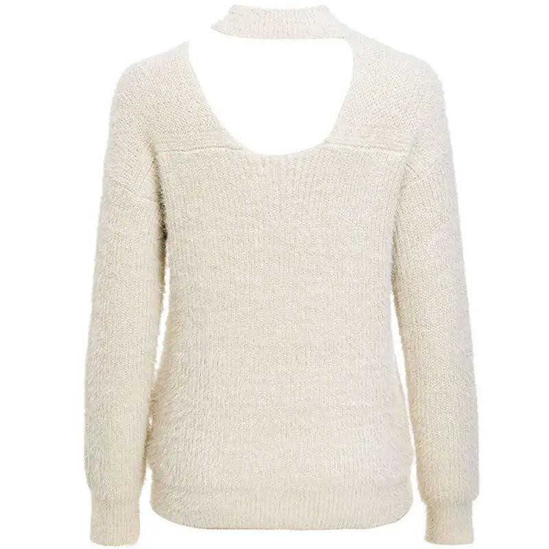 Choker neck asymmetric sweater - sweaters