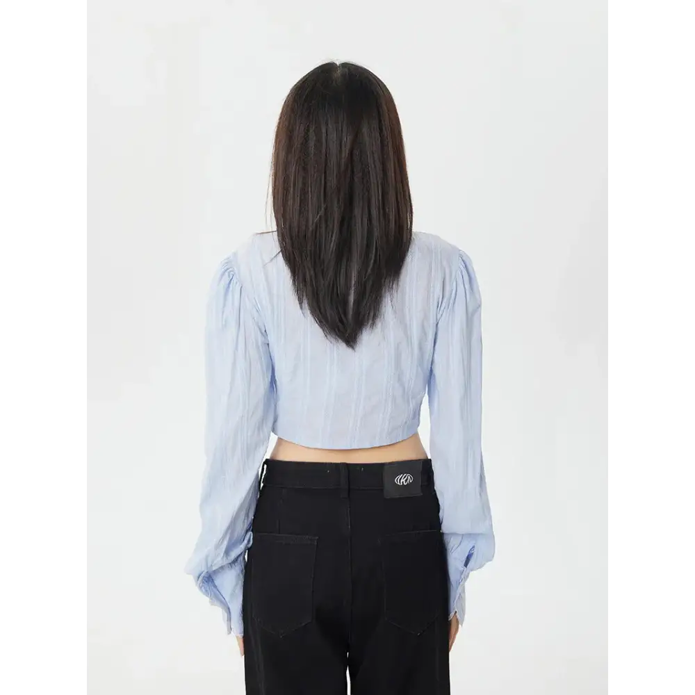 Classiccore cut out crop shirt with lace accents for y2k style