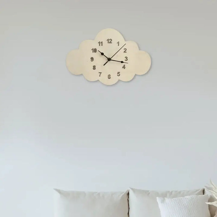 Cloud wall clock for aesthetic room decor