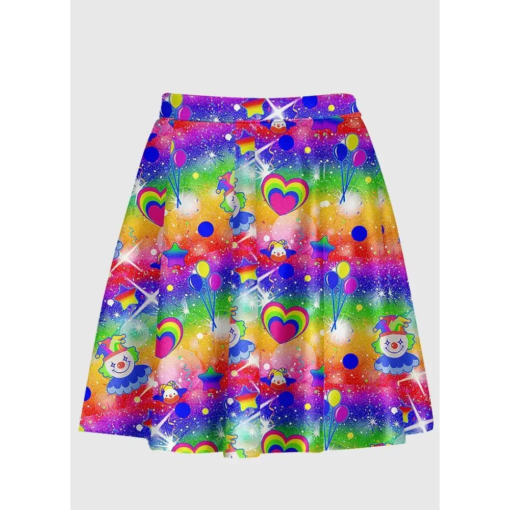 Clown party flare skirt - xsmall-large - women skirts