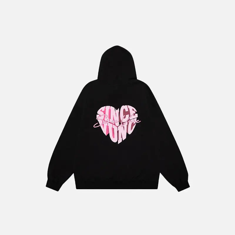 Color block heart shaped hoodie y2k - hoodies