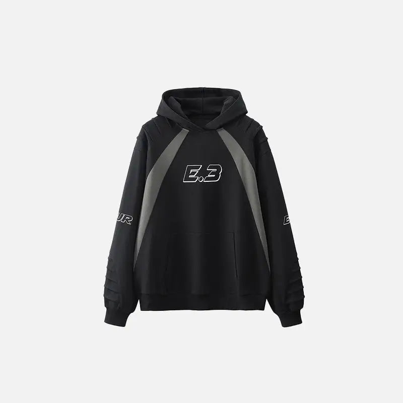 Color contrast oversized hoodie y2k - black / m - hoodies