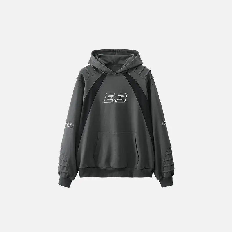 Color contrast oversized hoodie y2k - gray / m - hoodies