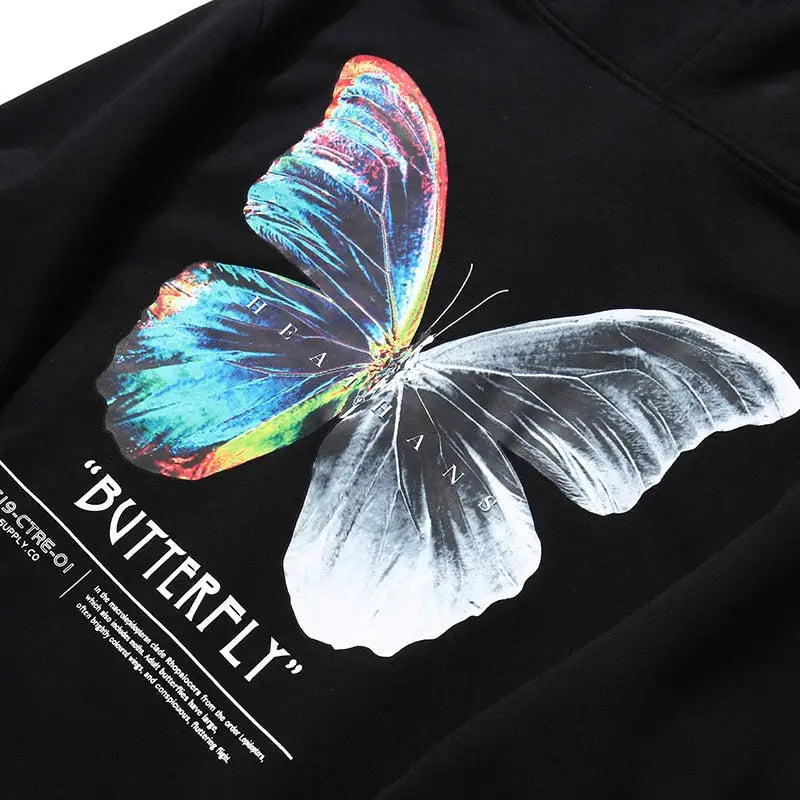 Colorful butterfly print hoodie y2k - hoodies