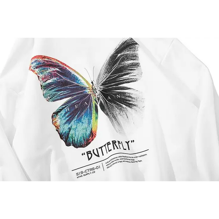 Colorful butterfly print hoodie y2k - hoodies