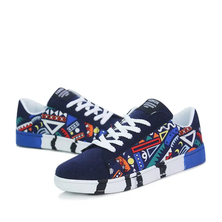 Colorful graffiti skateboard shoes y2k - blue / 6.5 - shoes