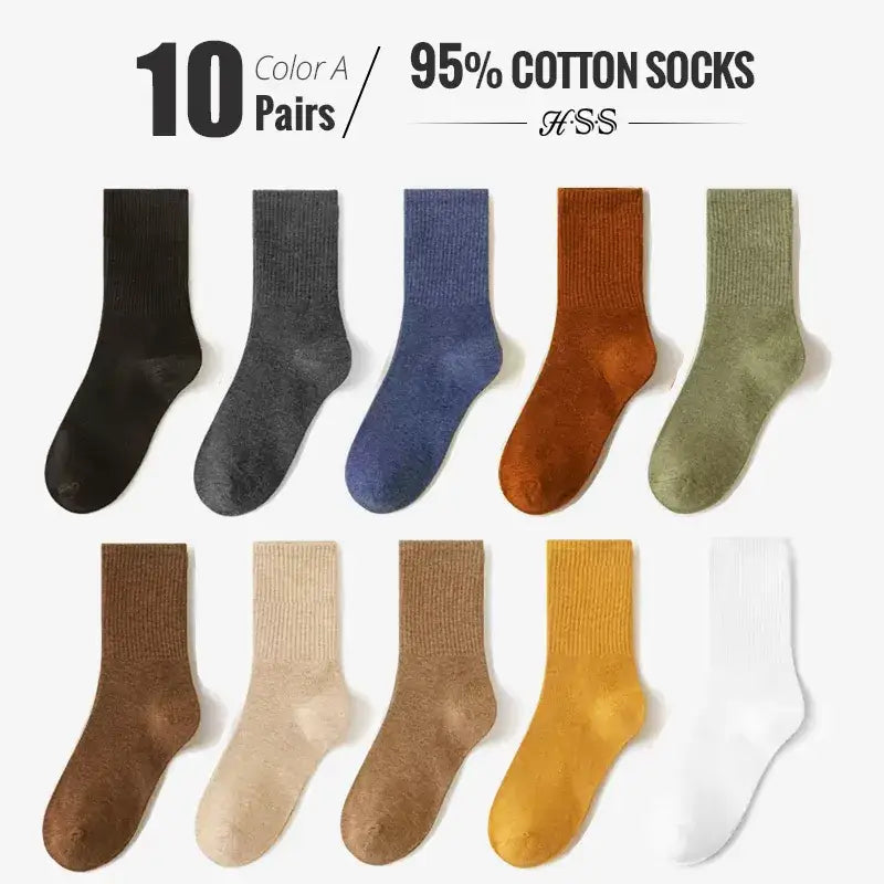 Combed colorful breathable socks y2k - 10 color / eu39-45(us6-11)