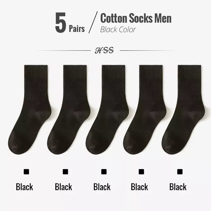 Combed colorful breathable socks y2k - black / eu39-45(us6-11)