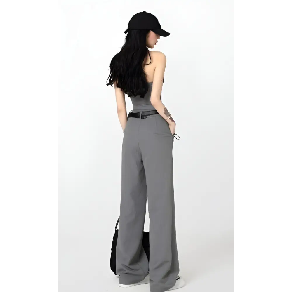 Corset top and wide leg pants set for stylish outfits - two piece sets