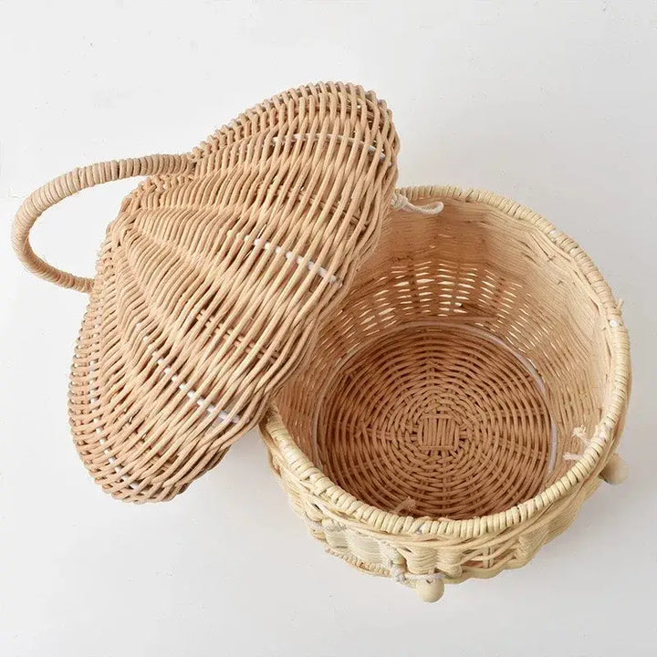 Cottagecore mushroom basket for dreamy forest decor