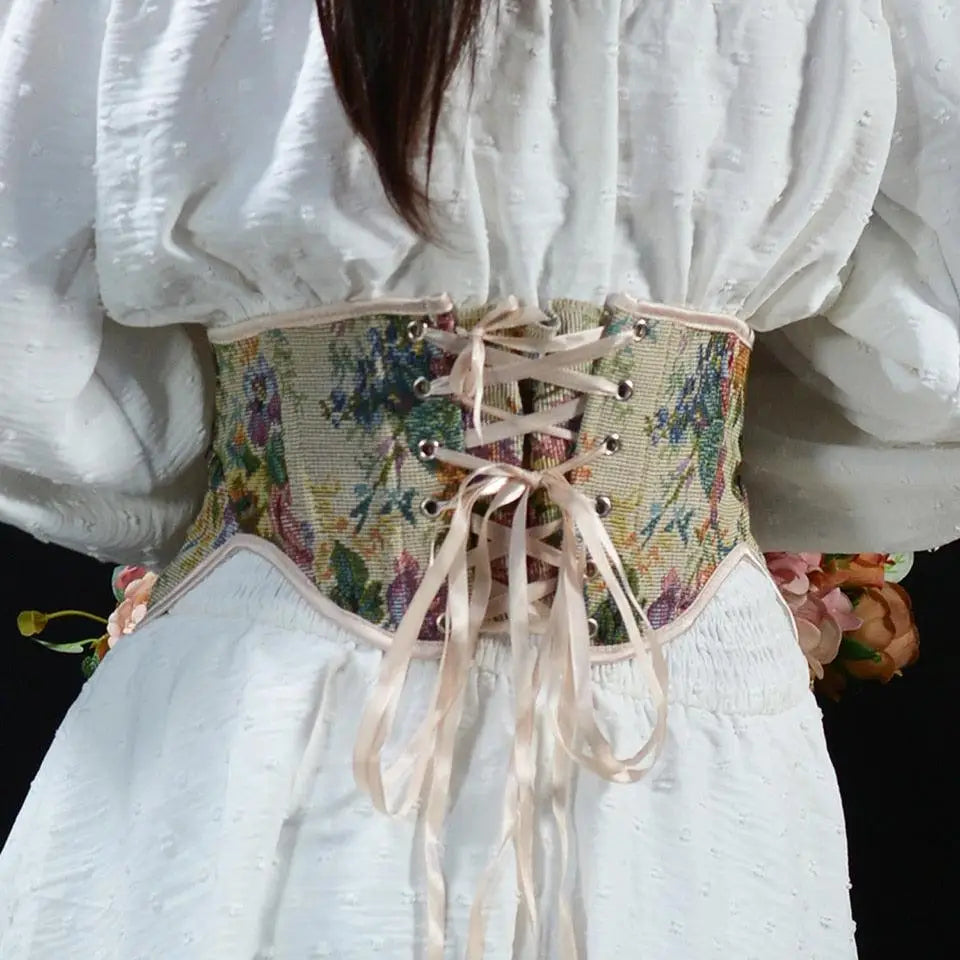 Floral print corset jacket for cottagecore-inspired style