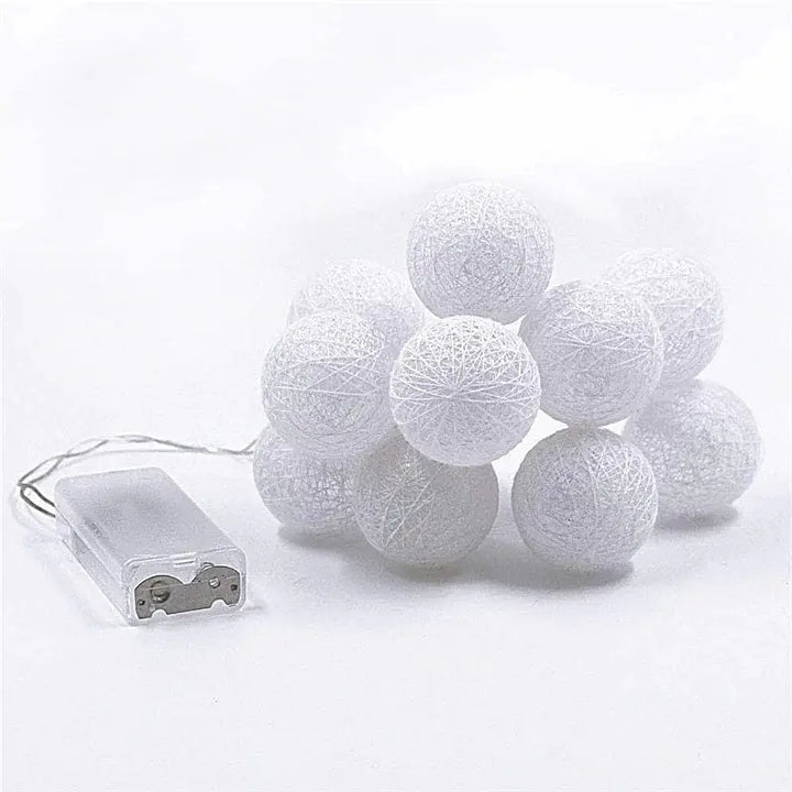 Aesthetic cotton ball string lights for room ambiance