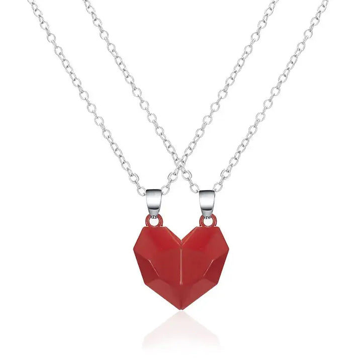 Couples magnetic hearts necklace y2k - red - necklaces