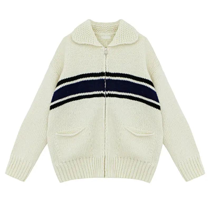 Cozy days zip up jumper - free size / white - sweater