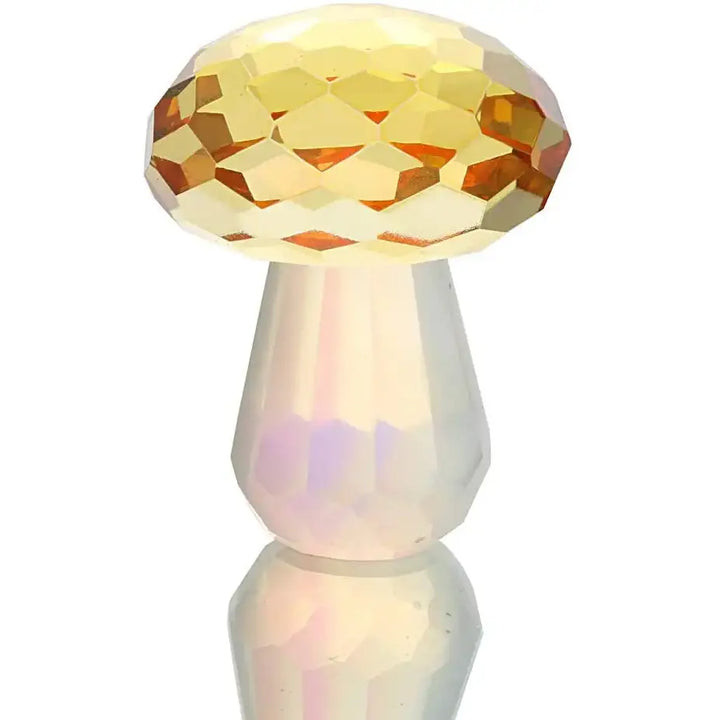 Crystal mushroom decor for aesthetic room magic - yellow