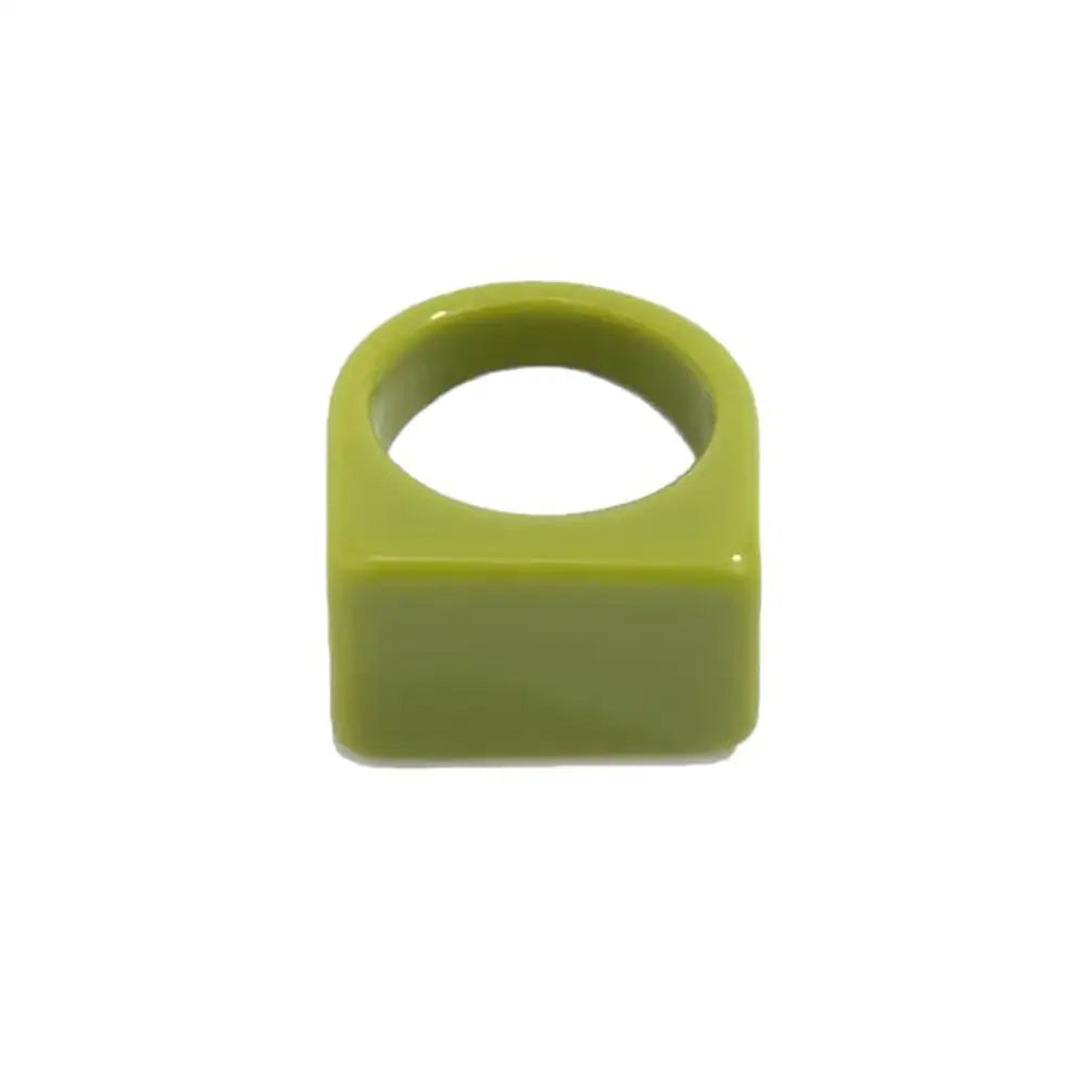 Cube chunky ring - green - ring