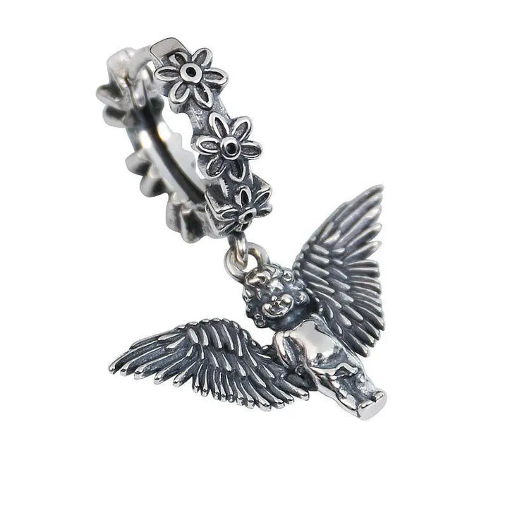 Angel aesthetic earrings for y2k and grandmacore styles - standart / silver - earrings