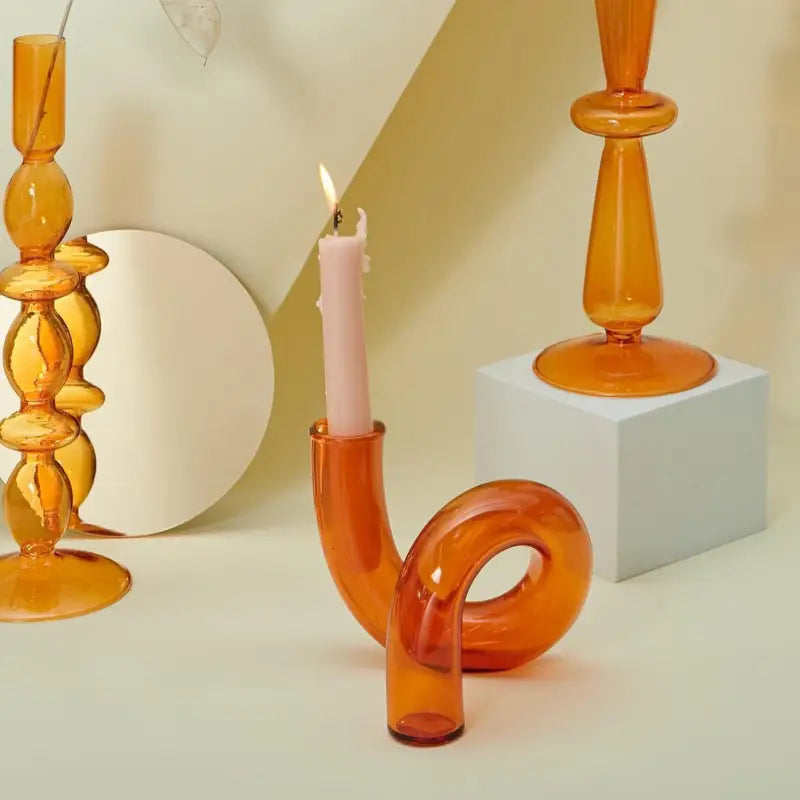 Curly candle holder for whimsical home decor