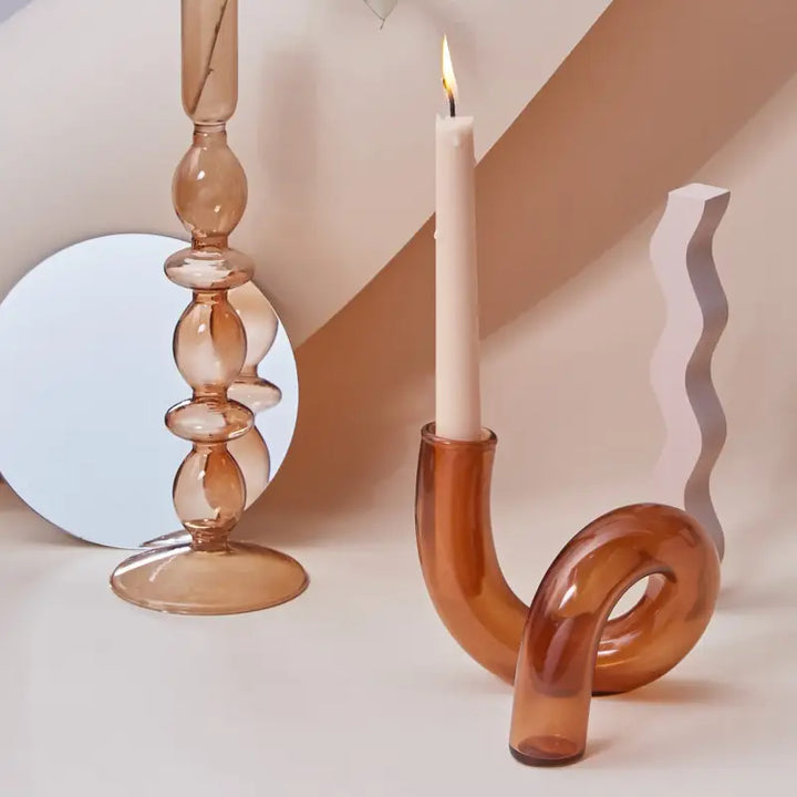 Curly candle holder for whimsical home decor