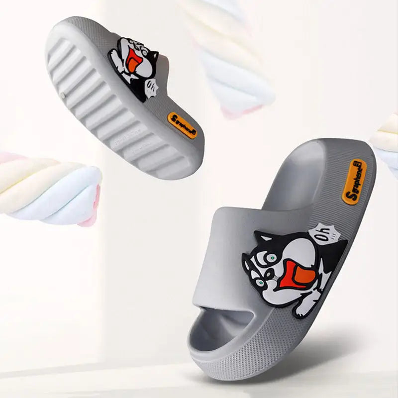 Y2k cute animal slippers for trendy streetwear style - gray husky / 36/37 (insole 23.5cm)