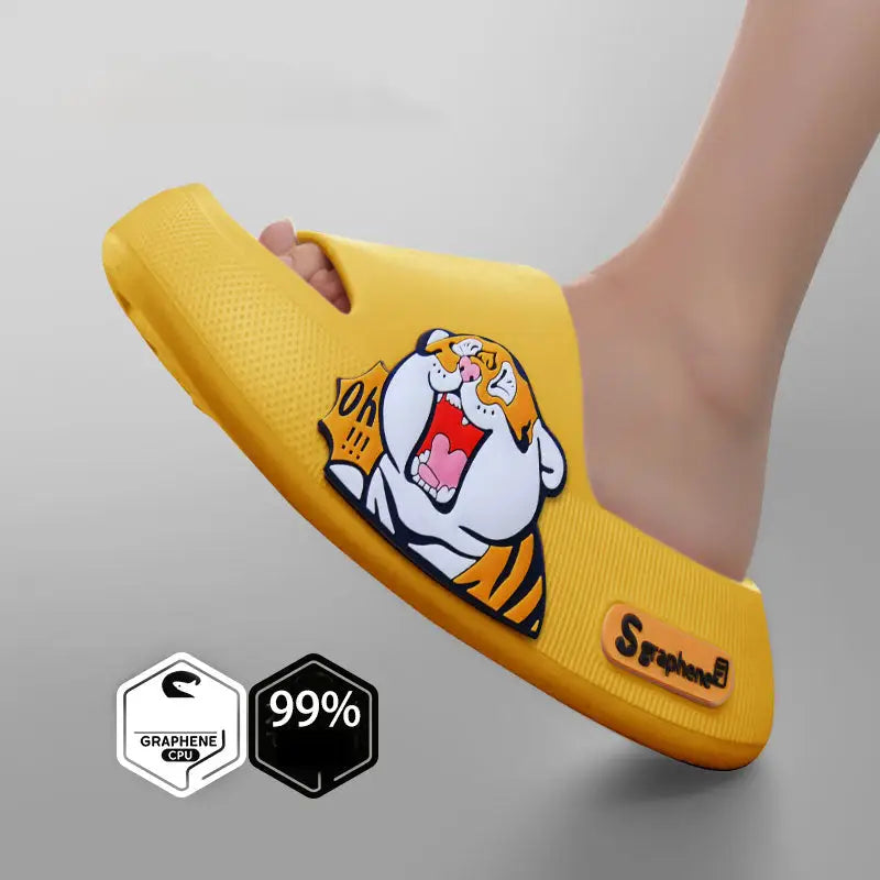 Y2k cute animal slippers for trendy streetwear style - yellow tiger / 36/37 (insole 23.5cm)