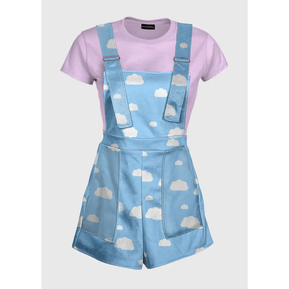 Cute cloud blue overalls - xs