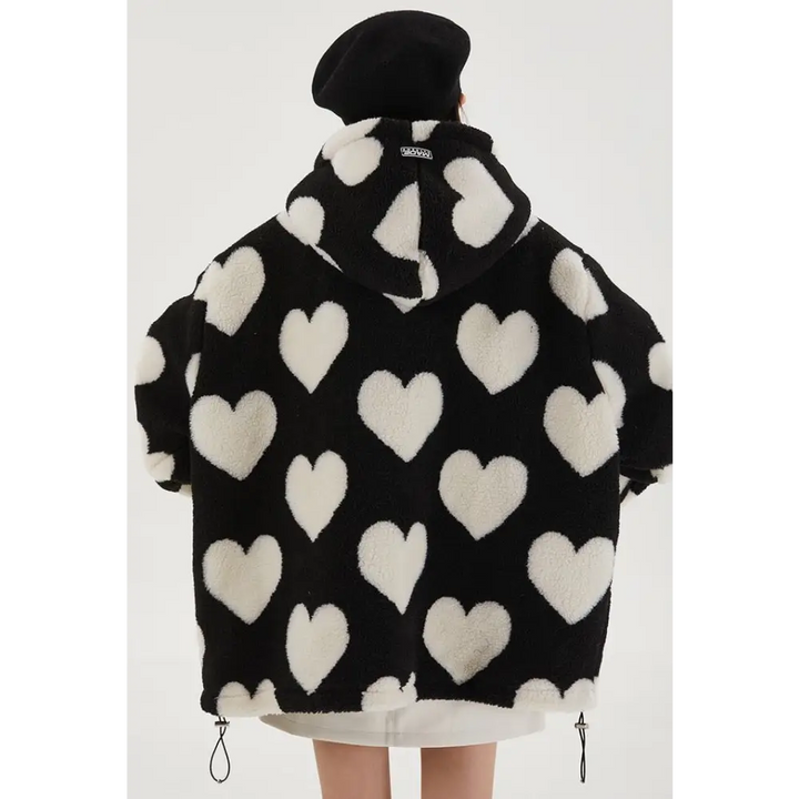 Cute heart-shaped jacket y2k - furry