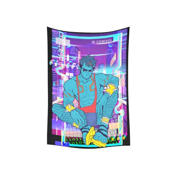 Cyberpunk bara cotton linen wall tapestry 40’’x 60’’ - one size