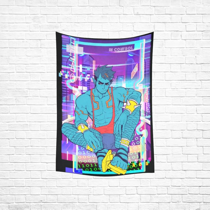 Cyberpunk bara cotton linen wall tapestry 40’’x 60’’ - one size