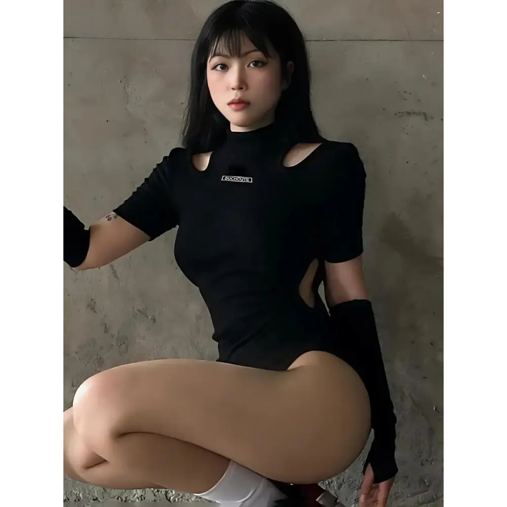 Cyberpunk cut out corduroy bodysuit