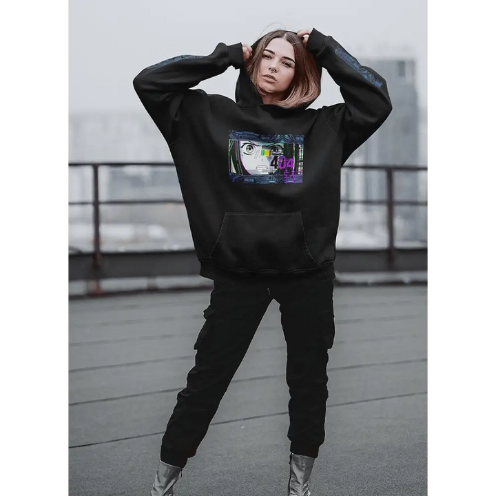 Cyberpunk glitch hoodie - unisex hoodies