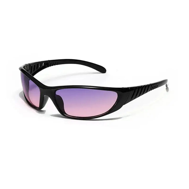 Cyberpunk sunglasses y2k - c03 black gra purple / as photos showing