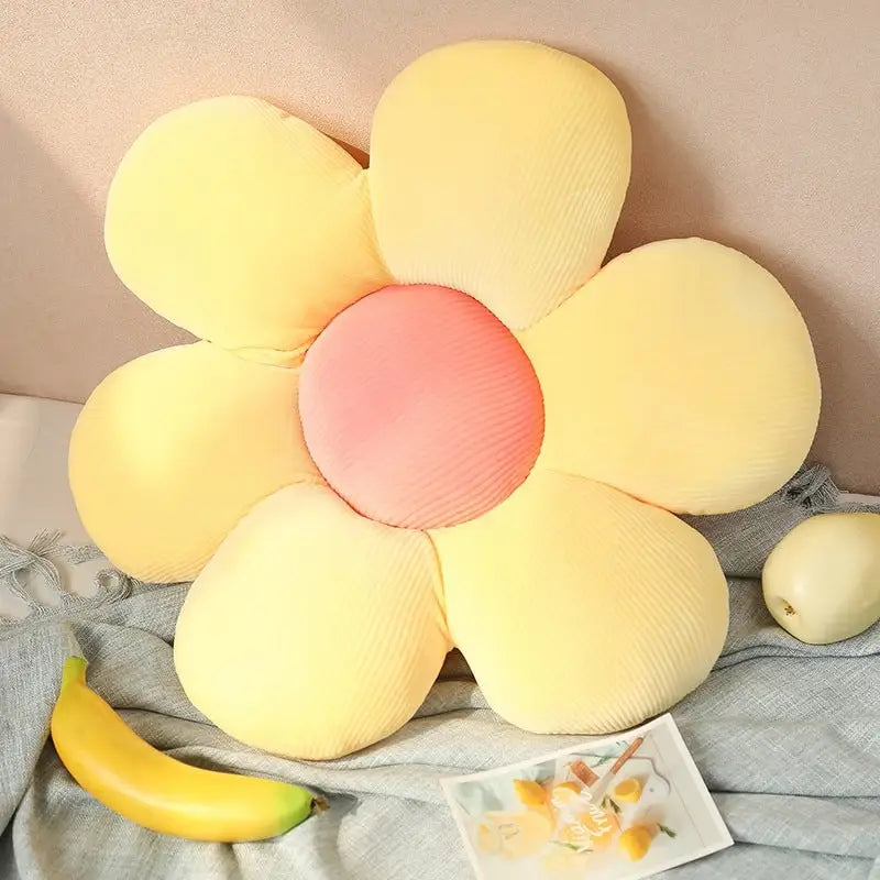 Y2k aesthetic daisy pillow for stylish home decor - yellow / 35cm